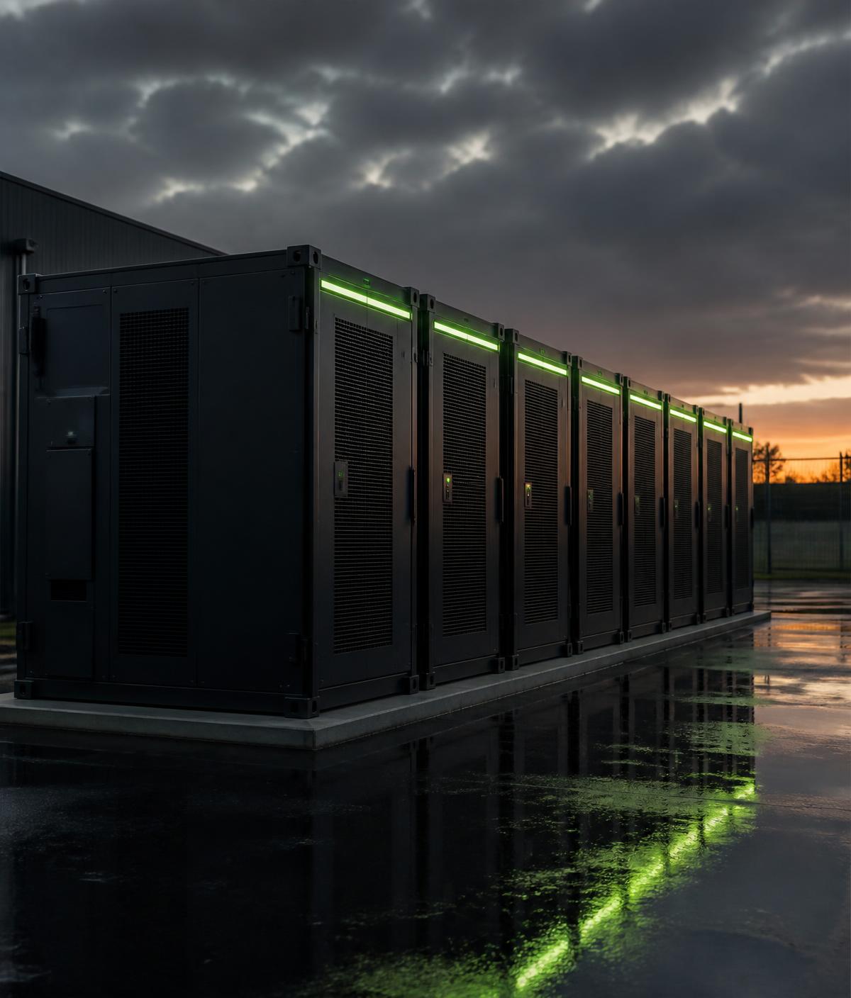 Battery energy storage containers on site